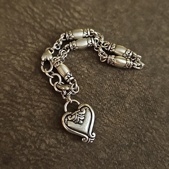 BRIGHTON Silver Plated Blaire Barrel Bead Chain Tennis Bracelet - Picture 6 of 6